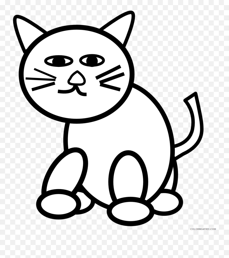Cat Outline Coloring Pages Cat Clipart - Addition Color By Number 1 10 Emoji,Emotion Pets Cherry The Cat