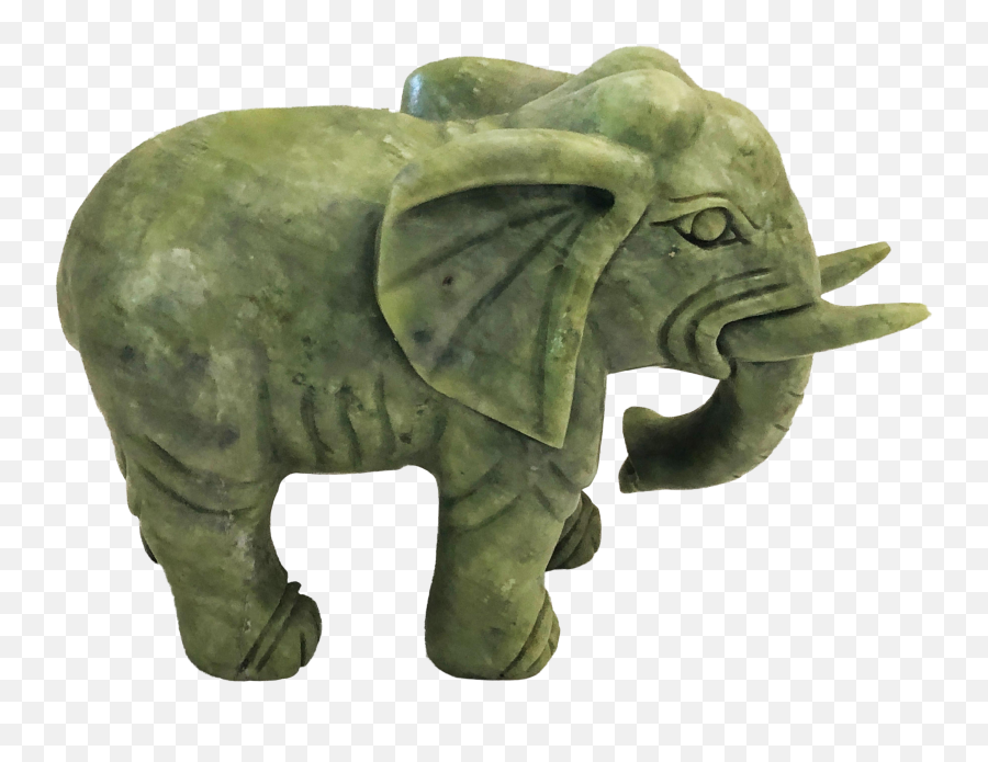 Soap Stone Jade Color Sculpture Of An - Elephant Hyde Emoji,Soap Carving Emojis