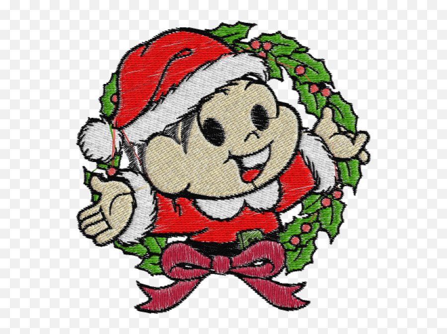 Matriz De Bordado Guirlanda Da Mônica Natal - Santa Claus Emoji,Emoticons De Natal