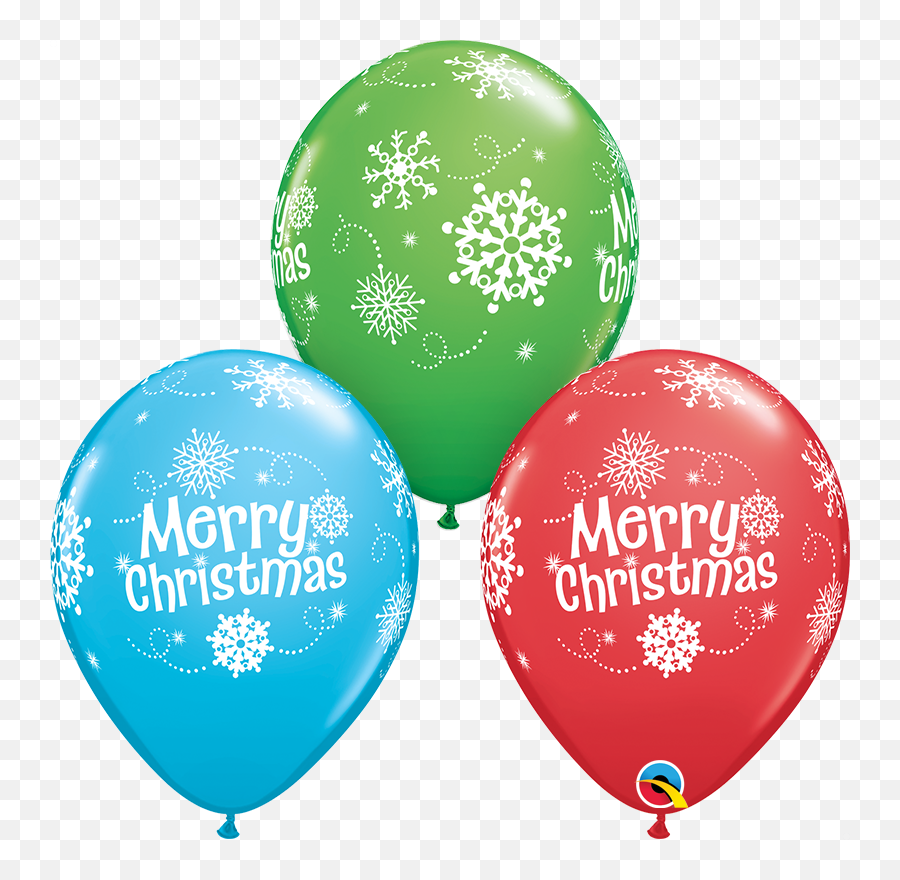 25 X 11u0027u0027 Merry Christmas Snowflakes Qualatex Latex Balloons - Merry Christmas Balloons Emoji,Merry Christmas Emojis
