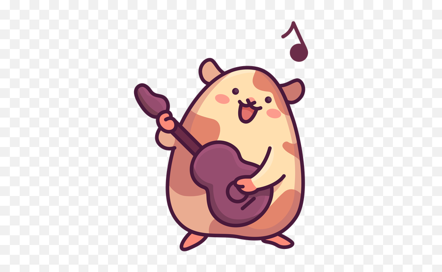Cute Hamster Playing Guitar Emoji,Guitar Emoticons
