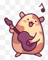 Cute Hamster Playing Guitar Emoji,Guitar Emoticons