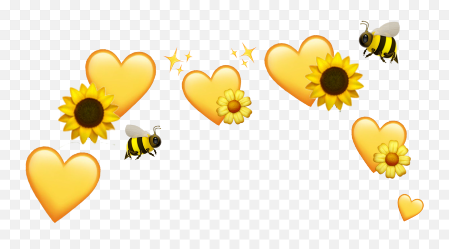 Yellow Hearts Sticker - Yellow Heart Crown Transparent Emoji,Yellow Heart Emoji