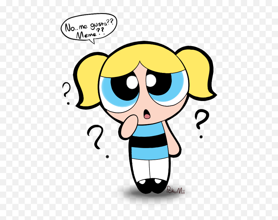 Download Hd Confused Bubbles - Cartoon Transparent Png Image Powerpuff Girls Bubbles Confused Emoji,Soap Bubble Emoji