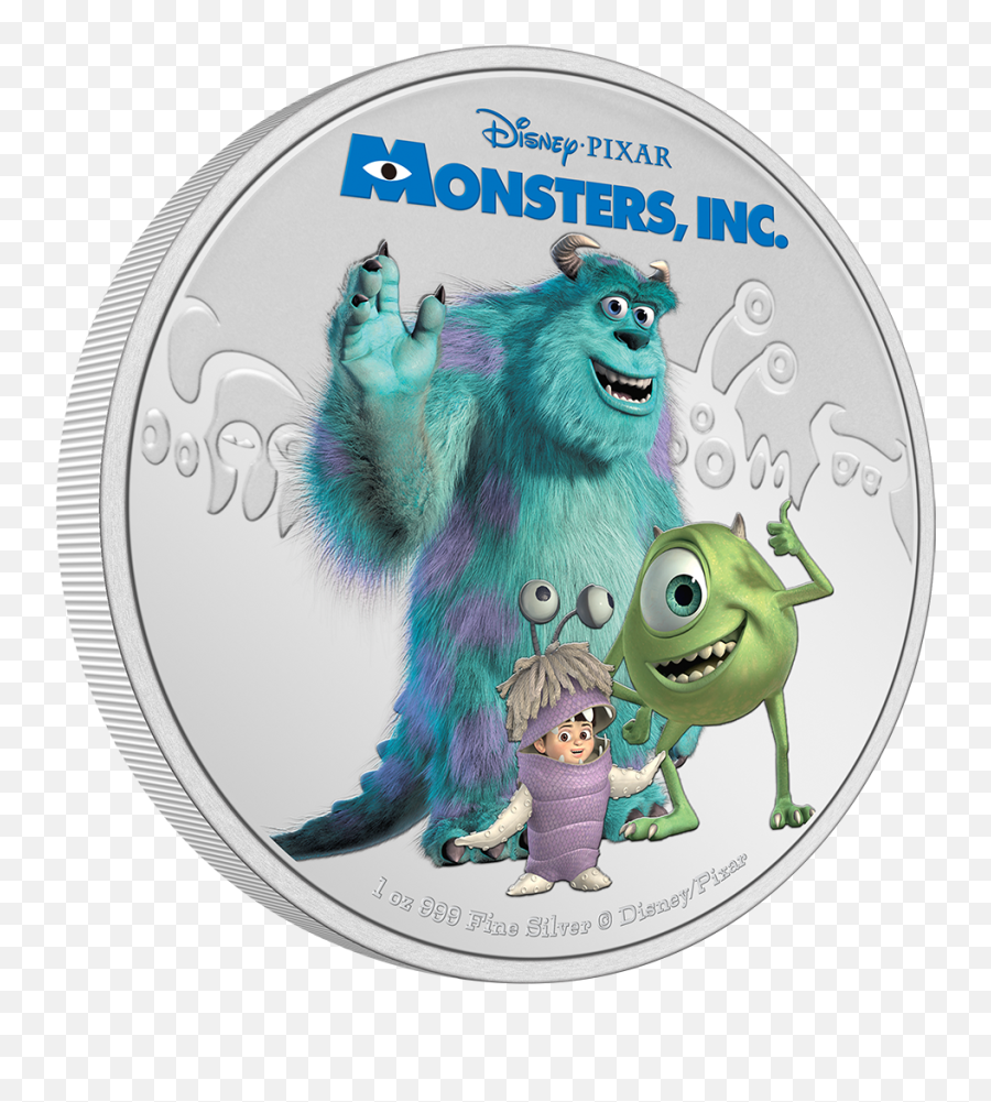 Monsters Inc 20th Anniversary 1oz Silver Coin Emoji,Disney And Pixar Movies Uses Different Colors For Different Emotions