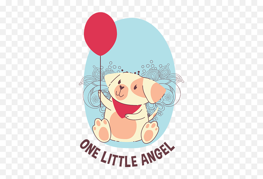 One Little Angel Smiling Dog And Balloon Kids T - Shirt For Emoji,Youtube Emoticons Wombatgs