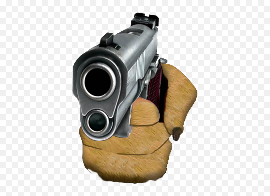 Doge Hand Holding A Pistol With A Revolver Version Rdogelore Emoji,Emoji Of Pistol