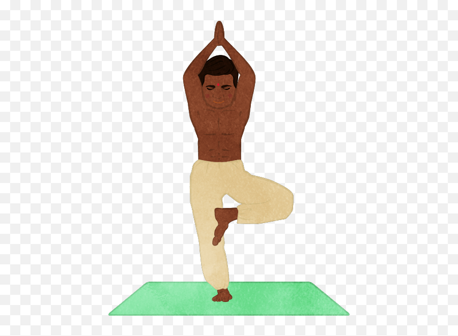 Man Doing Tree Pose Yoga On Yoga Mat - Cute2u A Free Cute Emoji,Man Meditation Emoji