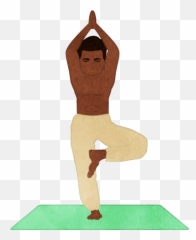 Man Doing Tree Pose Yoga On Yoga Mat - Cute2u A Free Cute Emoji,Man Meditation Emoji