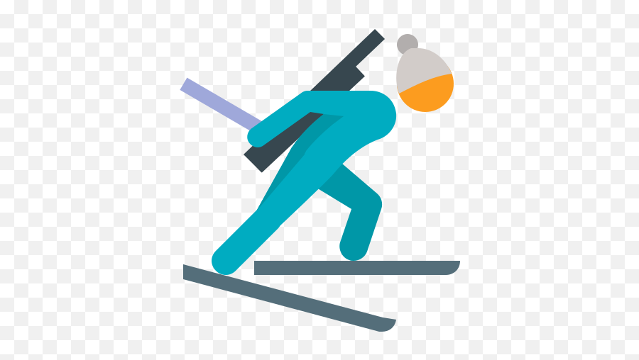 Biathlon Icon In Color Style Emoji,Ski Emoji