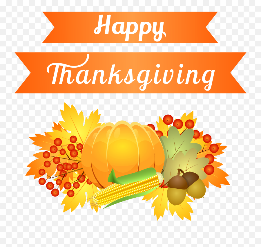 Happy Thanksgiving Decoration Clipart - Transparent Background Thanksgiving Png Emoji,Thanksgiving Emojis