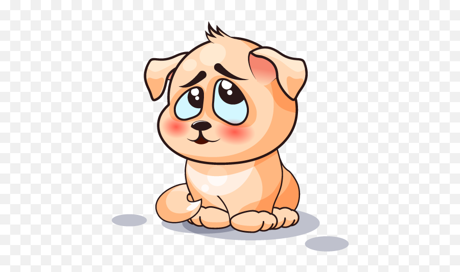 Adorable Dog Emoji Stickers - Cartoon Confused Dog,White Fluffy Dog Emojis