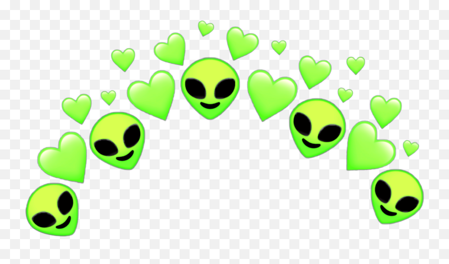 Green Greenaesthetic Sticker By Victoria - Transparent Green Alien Emoji,Alien Love Emoji