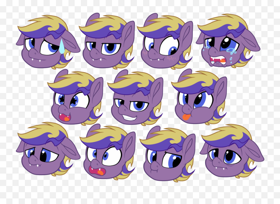 1529181 - Safe Artistbreioom Derpibooru Import Oc Oc Bat Pony Oc Blushing Emoji,Starry Eye Emoticon