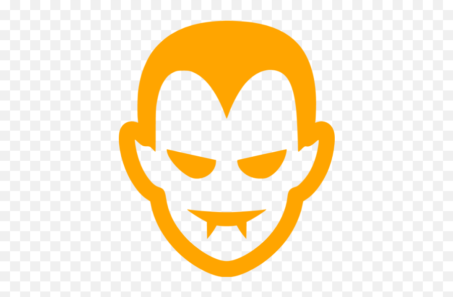 Orange Vampire Icon - Free Orange Halloween Icons Vampire Icon Png Emoji,Tree Of Savior Emoticons Zombie
