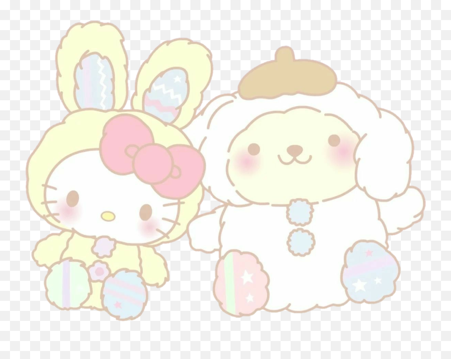 Hellokitty Pompompurin Cute Sticker - Soft Emoji,Happy Bunny Emoji Line