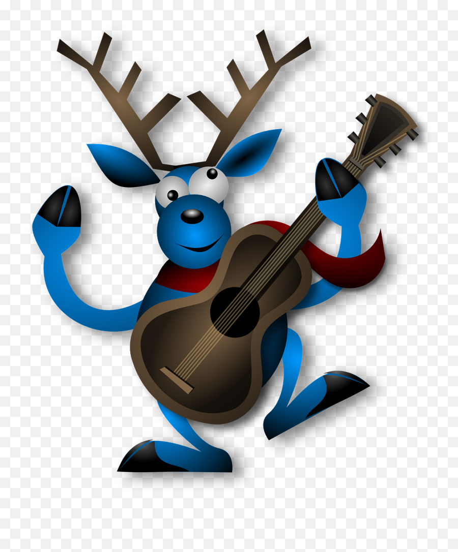 Christmas In Music - Transparent Dancing Reindeer With Guitar Gif Emoji,Emotions Christmas