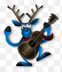 Christmas In Music - Transparent Dancing Reindeer With Guitar Gif Emoji,Emotions Christmas