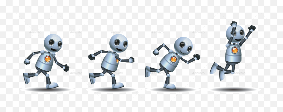 Little Robot Basic Posture By Onionime Graphicriver - Active Robot Emoji,Robot With Emotion