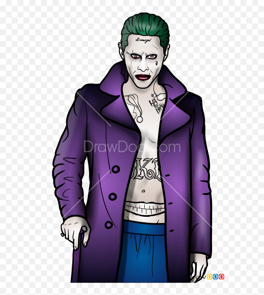 How To Draw Suicide Squad Joker Easy Step By Step Drawing Emoji,Dragoart.com Emojis