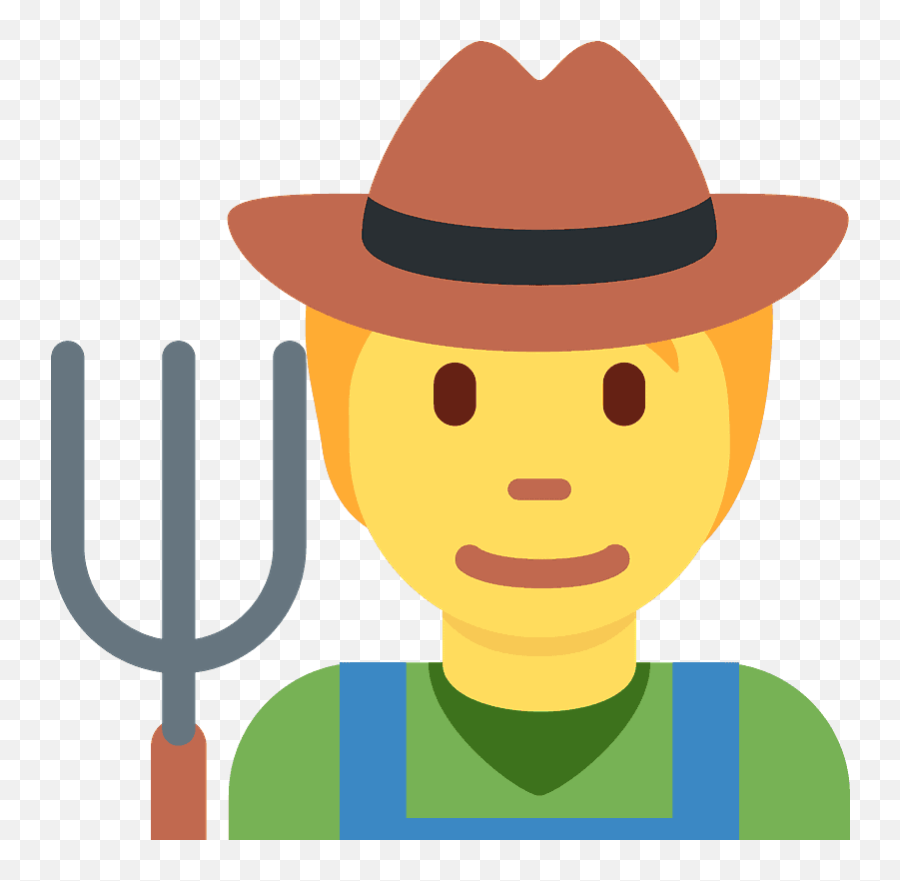 Farmer Clipart - Clipartworld Emoji,Trident Emoji White