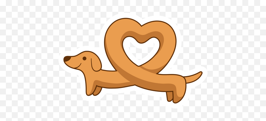 Dachshund Dog Love Heart Sticker - Sticker Mania Emoji,Teary Eye Heart Emoji