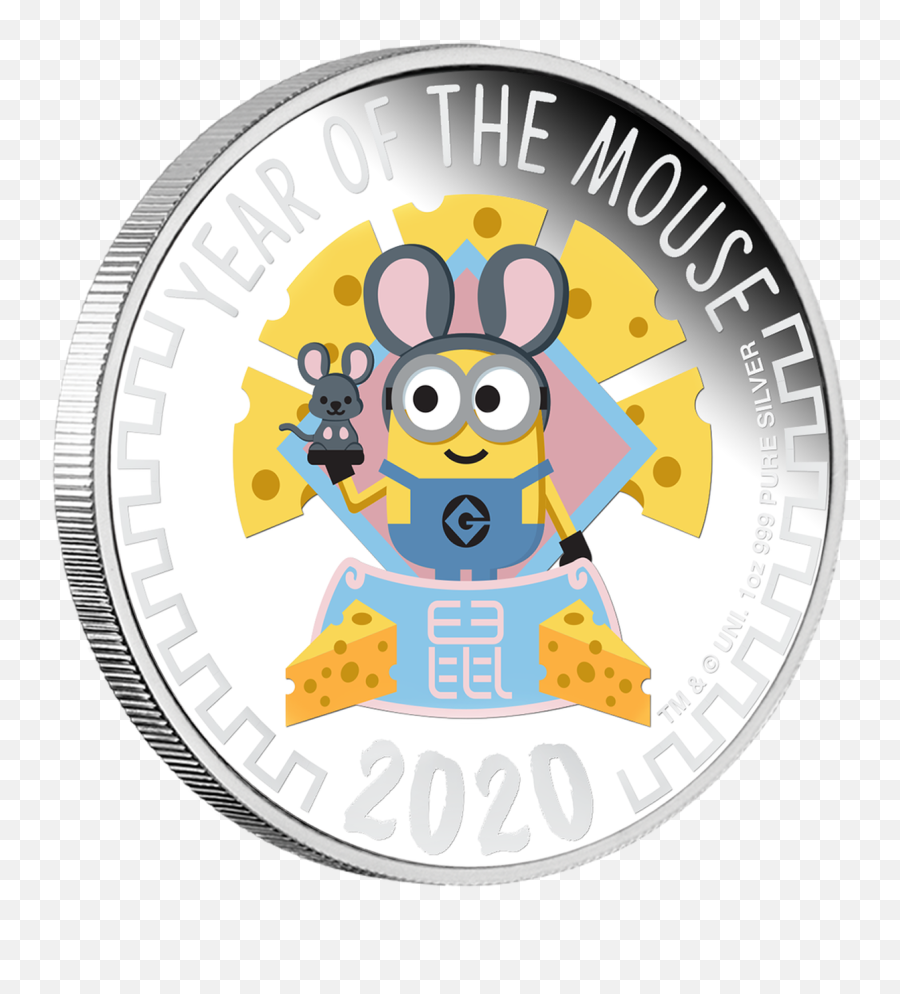 2020 Minion Made U2013 Lunar Year Of The Mouse 1oz Silver Proof Coin - Happy New Year 2020 Minions Emoji,Despicable Me Minion Emoticon