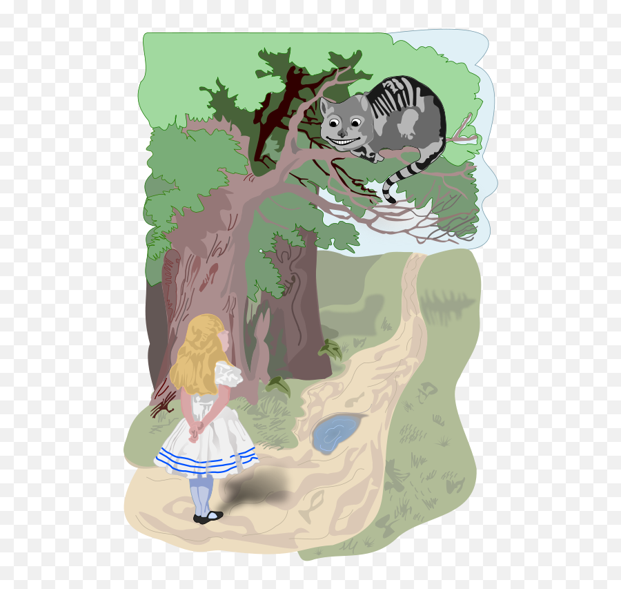 Alice And The Cheshire Cat - Cheshire Cat Emoji,Cheshire Cat Emoticon