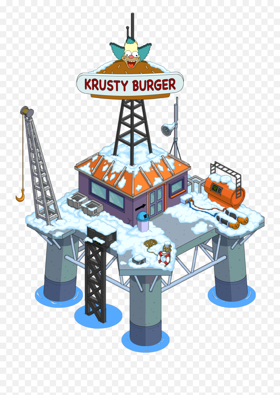 Krusty Burger Oil Rig Tapped Out - Krusty Burger Oil Platform Emoji,Oil Rig Emoji