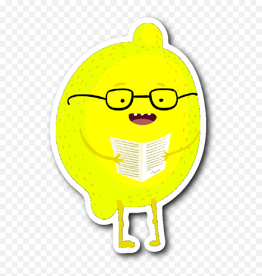 Lemon Reading A Book Sticker Clipart - Happy Emoji,Lemon Emoji Sticker