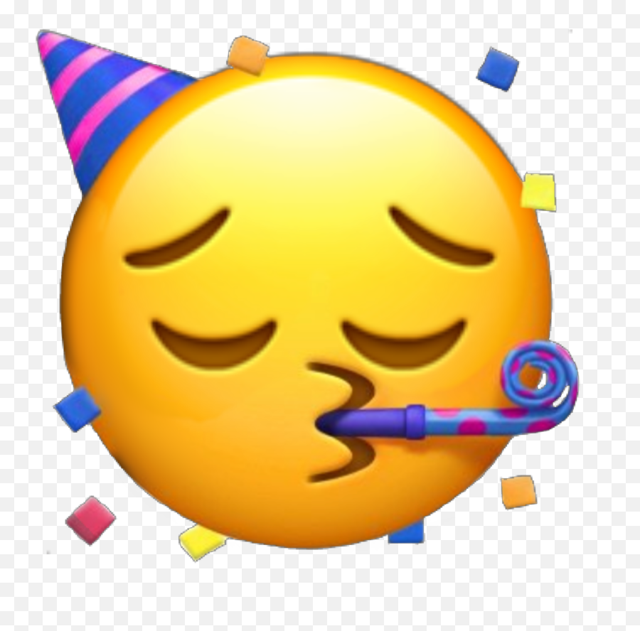 Emoji Emojis Sad Celebration Sticker - Emoji Iphone Happy Birthday,Celebration Emoticon
