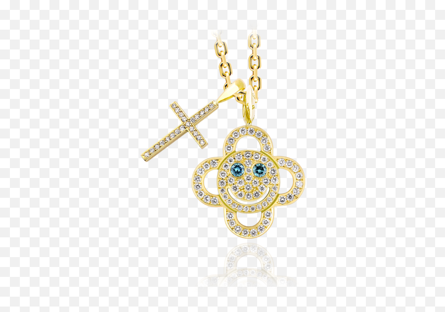 Eyefunny Necklace - Solid Emoji,Closed Eyes Flower Emoticon