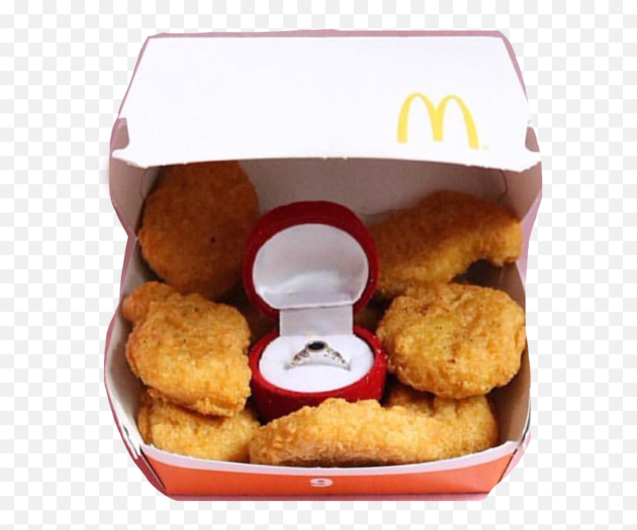 Mcdonalds Proposal Sticker - Engagement Ring In Chicken Nugget Emoji,Mcdonalds Emoji 10