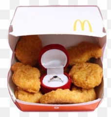Mcdonalds Proposal Sticker - Engagement Ring In Chicken Nugget Emoji,Mcdonalds Emoji 10