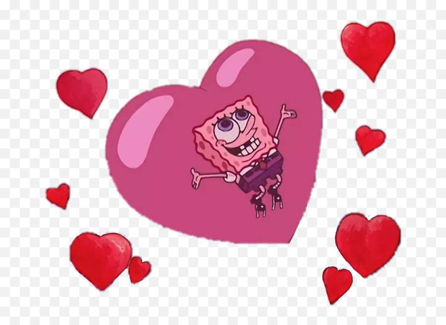 Art Spongebob Heart Hearts Sticker - Spongebob Heart Emoji,Spongebob Heart Emoji Meme