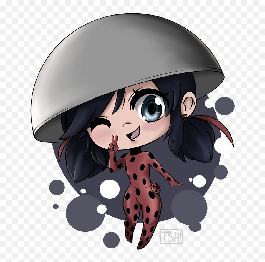 Artbyteesa Chibi Ladybug Bowl Head - Fictional Character Emoji,Emotion Charcters Fan Drawn