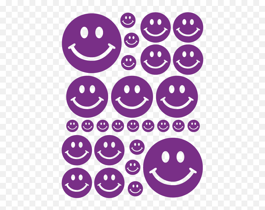 Purple Smiley Face Wall Decals - Smiley Face Stickers Purple Emoji,Emoticon De Dentes