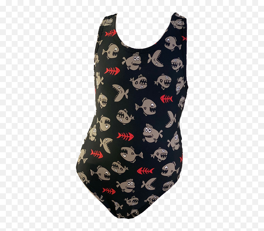 Sharks And Red Fish Bones - Sleeveless Emoji,Emoji Swimming Mirror