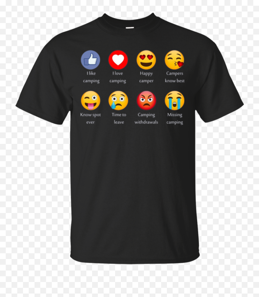 I Love Camping Emoji Emoticons Happy Campers T - Shirt Funny Senior Shirt Ideas 2020,???? Emoticons