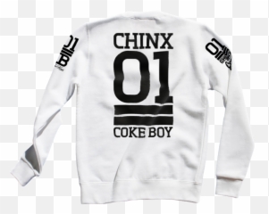 Chinx 01 Yay Crew Neck Sweat Shirt - Small White Full Sleeve Emoji,Printable Black And White Sweating Emotion Face
