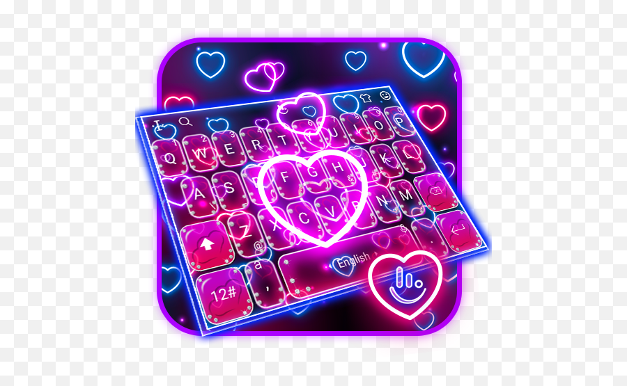 App Insights Neon Hearts Keyboard Theme Apptopia - Girly Emoji,Touchpal Emojis Not Working