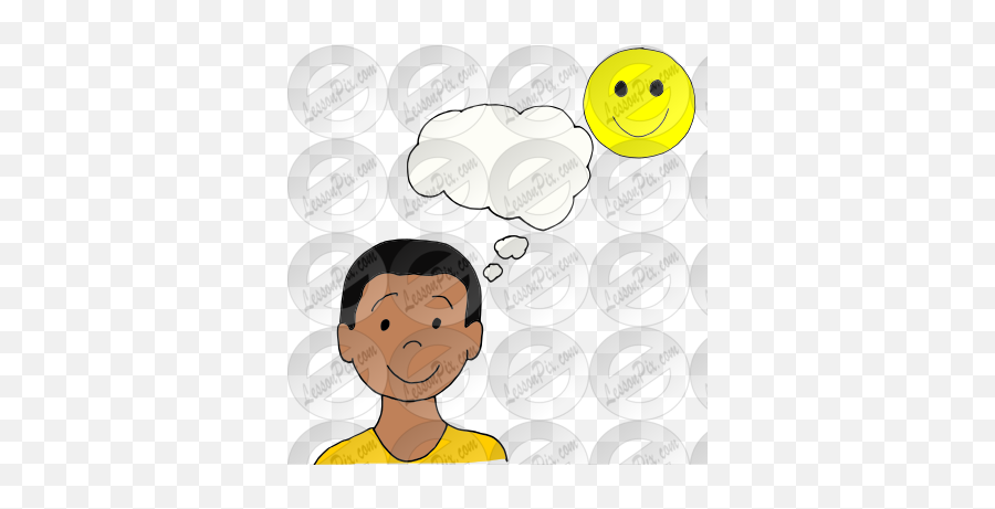 Happy Thought Picture For Classroom Therapy Use - Great Happy Emoji,Thought Emoticon