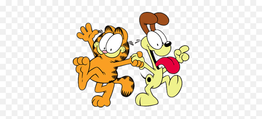 Garfield And Odie Dancing Garfield And Odie Garfield - Odie And Garfield Emoji,Emoji For Curmudgeon