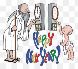 Happy New - Father Time And Baby New Year Emoji,Emotions Of Chuck Norris