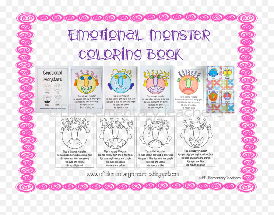 Esl Feelings And Emotions Coloring Book Emotions - Esl Colors And Feelings Emoji,Face Emotions