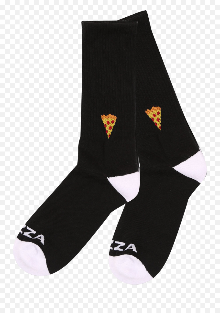 Pizza Emoji Crew Socks Black - Single Pair,Ship Emoji