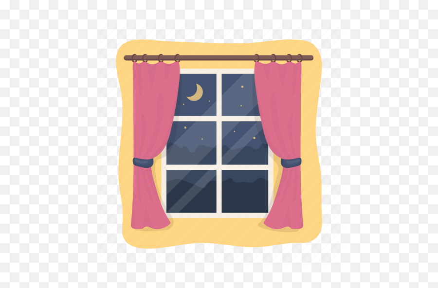 Comfort Curtains Night Rest Sleep Window Icon - Download On Iconfinder Transparent Night Window Png Emoji,Emoji Bedroom Curtains