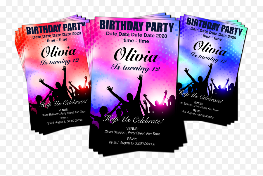 Disco Dance Rave Party Invitation - Poster Emoji,Rollerskating Emoji Party Invitations