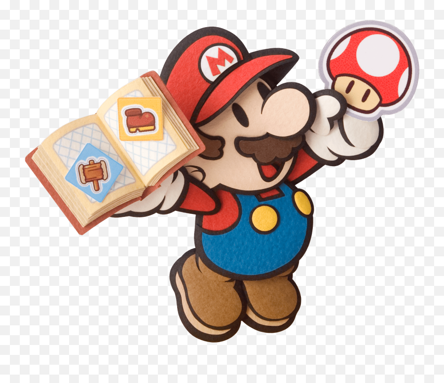 Paper Mario Sticker Star 3ds Artwork Including Characters - Paper Mario Sticker Star Mario Png Emoji,Mario Mushroom Emoticon