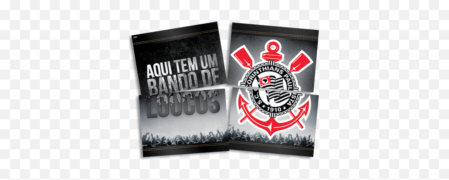 Painel 4 Lâminas Emoji - Mundo 25 Sport Club Corinthians Paulista,Tema De Festa Emoticon